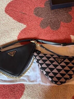 Prada Double Symbole Triangle Mini Bag